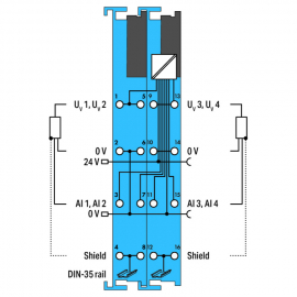 WAGO | 750-486/040-000 | 4-CHANNEL ANALOG INPUT; 0/4 &hellip; 20 MA