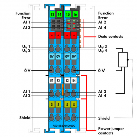 WAGO | 750-486/040-000 | 4-CHANNEL ANALOG INPUT; 0/4 &hellip; 20 MA