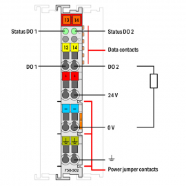 WAGO | 750-502/000-800 | 2-CHANNEL DIGITAL OUTPUT; 24 VDC; 2