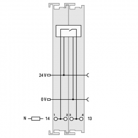WAGO | 750-523 | 1-CHANNEL RELAY OUTPUT; AC 250 V; 16 A; POT