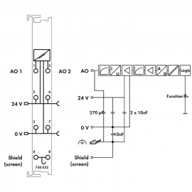 WAGO | 750-552 | 2-CHANNEL ANALOG OUTPUT; 0 &hellip; 20 MA; LIGHT G