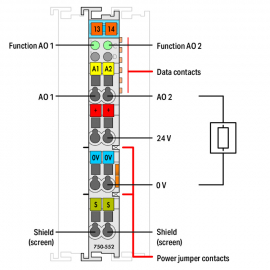 WAGO | 750-552/000-200 | 2-CHANNEL ANALOG OUTPUT; 0 &hellip; 20 MA;