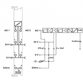 WAGO | 750-552/025-000 | 2-CHANNEL ANALOG OUTPUT; 0 &hellip; 20 MA;