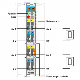 WAGO | 750-553 | 4-CHANNEL ANALOG OUTPUT; 0 &hellip; 20 MA; LIGHT G