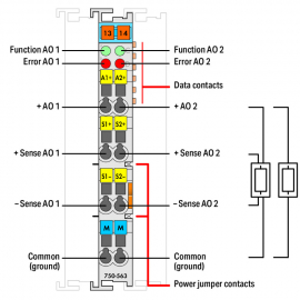 WAGO | 750-563 | 2-CHANNEL ANALOG OUTPUT; 0/4 &hellip; 20 MA; 16 BI
