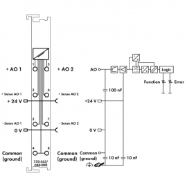 WAGO | 750-563/040-000 | 2-CHANNEL ANALOG OUTPUT; 0/4 &hellip; 20 M