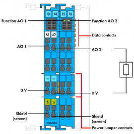 WAGO | 750-585 | 2-CHANNEL ANALOG OUTPUT; 0 &hellip; 20 MA; INTRINS