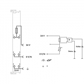 WAGO | 750-601 | POWER SUPPLY; 24 VDC; FUSE HOLDER; LIGHT GR