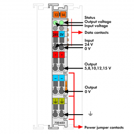 WAGO | 750-623 | POWER SUPPLY; 24 V/5 &hellip; 15 VDC; LIGHT GRAY
