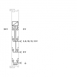WAGO | 750-623 | POWER SUPPLY; 24 V/5 &hellip; 15 VDC; LIGHT GRAY