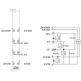 WAGO | 750-626/040-000 | SUPPLY FILTER; 24 VDC; HIGHER ISOLA