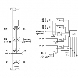 WAGO | 750-670 | STEPPER CONTROLLER; RS-422/24 VDC; 20 MA; L