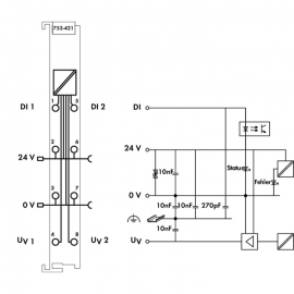 WAGO | 753-421 | 2-CHANNEL DIGITAL INPUT; 24 VDC; 3 MS; DIAG