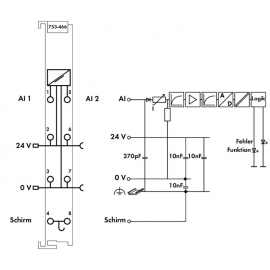 WAGO | 753-466 | 2-CHANNEL ANALOG INPUT; 4 &hellip; 20 MA; SINGLE-E