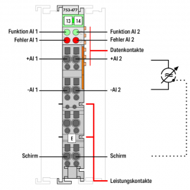 WAGO | 753-477 | 2-CHANNEL ANALOG INPUT; 0 &hellip; 10 V AC/DC; DIF