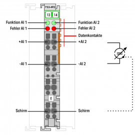 WAGO | 753-492 | 2-CHANNEL ANALOG INPUT; 4 &hellip; 20 MA; DIFFEREN