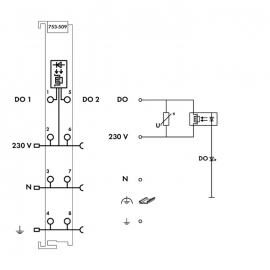 WAGO | 753-509 | 2-CHANNEL DIGITAL OUTPUT; 230 VAC; 0.3 A; S