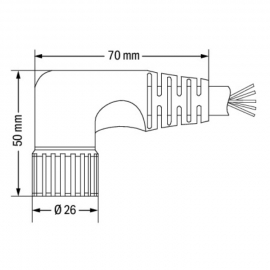 WAGO | 756-3202/120-150 | CONNECTING CABLE; ANGLED; 12-POLE;