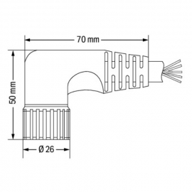 WAGO | 756-3204/190-050 | CONNECTING CABLE; ANGLED; 19-POLE;