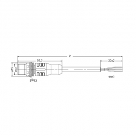 WAGO | 756-5311/040-100 | SENSOR/ACTUATOR CABLE; FITTED ON O