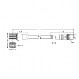 WAGO | 756-5503/030-010 | SENSOR/ACTUATOR CABLE; FITTED ON B