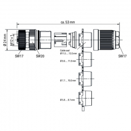 WAGO | 756-9711/050-000 | FITTED PLUGGABLE CONNECTOR; 5-POLE