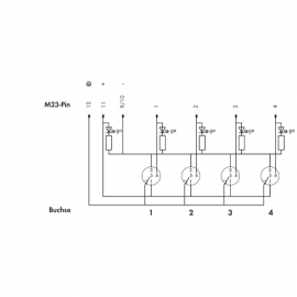 WAGO | 757-144 | M12 SENSOR/ACTUATOR BOX; 4-WAY; 4-POLE; M23