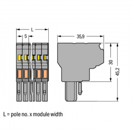 WAGO | 769-126 | 2-CONDUCTOR FEMALE CONNECTOR; 4 MM&sup2;; 6-POLE