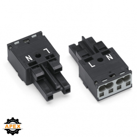 WAGO | 770-202 | SOCKET 2-POLE, BLACK