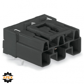 WAGO | 770-813/011-000 | PLUG FOR PCBS ANGLED 3-POLE, BLACK