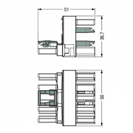 WAGO | 770-993 | H-DISTRIBUTION CONNECTOR 5-POLE COD. I; BLU