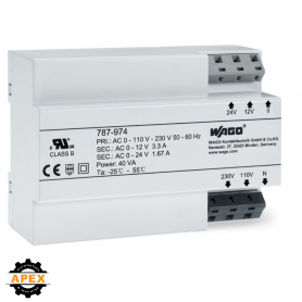 WAGO | 787-974 | TRANSFORMER POWER SUPPLY; INPUT VOLTAGE: 23