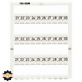 WAGO | 793-5504 | WMB MARKING CARD; AS CARD; MARKED; 21 ...