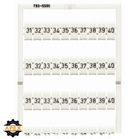 WAGO | 793-5505 | WMB MARKING CARD; AS CARD; MARKED; 31 ...