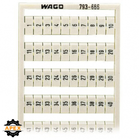 WAGO | 793-666 | WMB MARKING CARD; AS CARD; MARKED; 1 ... 50