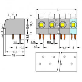 WAGO | 804-312 | PCB TERMINAL BLOCK; PUSH-BUTTON; 2.5 MM&sup2;; P