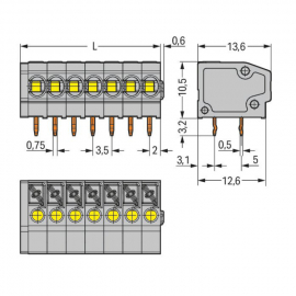 WAGO | 805-105 | PCB TERMINAL BLOCK; PUSH-BUTTON; 1.5 MM&sup2;; P