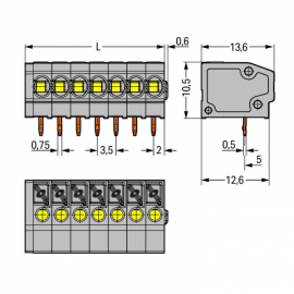 WAGO | 805-155 | PCB TERMINAL BLOCK; PUSH-BUTTON; 1.5 MM&sup2;; P