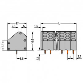 WAGO | 816-112 | 2-CONDUCTOR PCB TERMINAL BLOCK; 1.5 MM&sup2;; PI