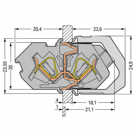 WAGO | 826-164 | FEEDTHROUGH TERMINAL BLOCK; 4 MM&sup2;; PIN SPAC