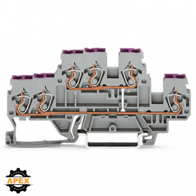 WAGO | 870-539 | 3-CONDUCTOR, DOUBLE-DECK TERMINAL BLOCK; 6-