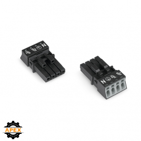 WAGO | 890-204 | SOCKET 4-POLE, BLACK