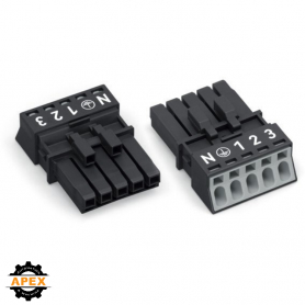 WAGO | 890-205 | SOCKET 5-POLE; BLACK