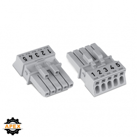 WAGO | 890-245 | SOCKET 5-POLE, GRAY