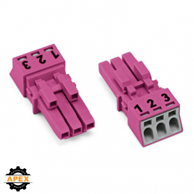 WAGO | 890-283 | SOCKET 3-POLE, PINK