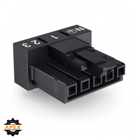 WAGO | 890-805/011-000 | SOCKET FOR PCBS ANGLED 5-POLE; BLAC
