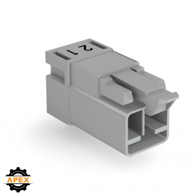 WAGO | 890-852/011-000 | PLUG FOR PCBS ANGLED 2-POLE, GRAY