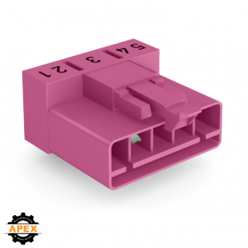 WAGO | 890-895/011-000 | PLUG FOR PCBS ANGLED 5-POLE, PINK