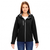 North End Ladies' Prospect Two-Layer Fleece Bonded Soft Shell Hooded Jacket