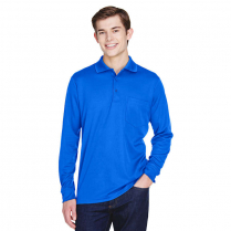 Core 365 Adult Pinnacle Performance Long-Sleeve Piqu&eacute; Polo with Pocket
